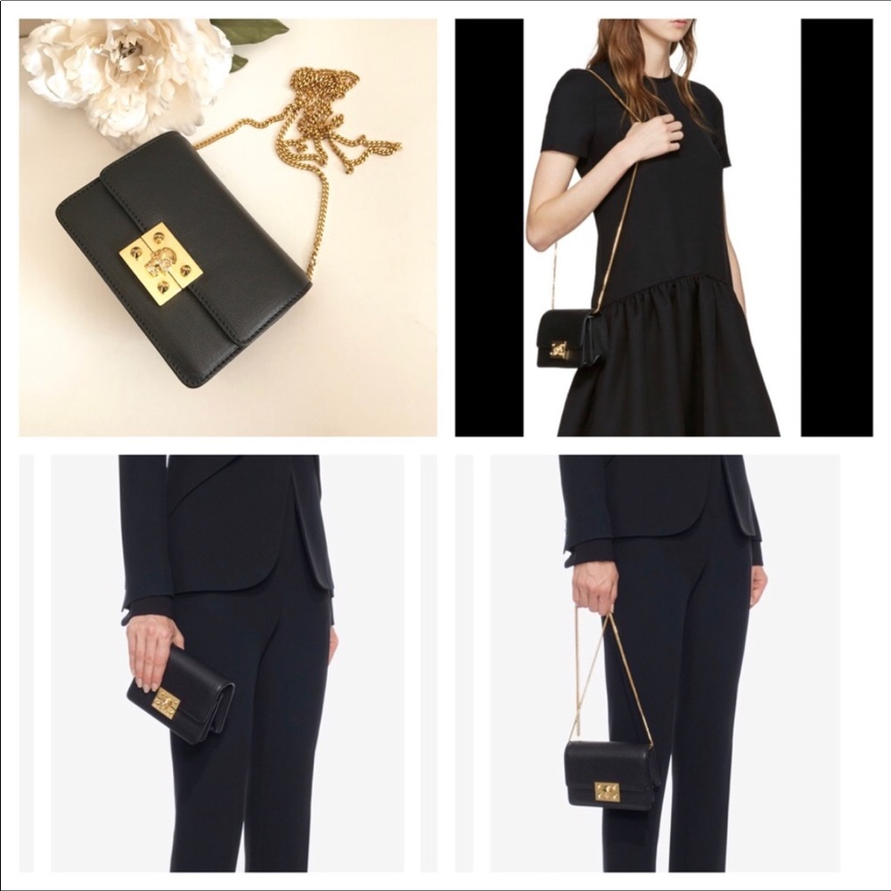 Alexander McQueen Black Crystal Skull Bag Gold HW - Picture 7 of 9